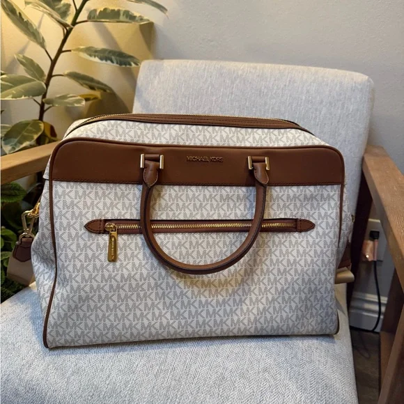 Michael Kors Tan and Brown Women Travel Bag -$450 retail - Picture 3 of 5